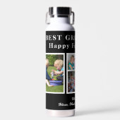 Beste opa moderne fotocollage typografie waterfles (Voorkant)