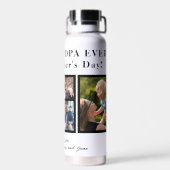 Beste opa moderne fotocollage typografie waterfles (Achterkant)