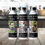 Beste opa moderne fotocollage typografie waterfles<br><div class="desc">Moderne hedendaagse Happy Vaderdag BEST OPA OOIT vijf familie foto collage gepersonaliseerde aandenken eenvoudige zwart-wit waterfles met een gewaagde typografie script sjabloon. Creëer uw eigen met 5 aangepaste familie afbeeldingen en jouw tekst! U kunt de kleuren van tekst en achtergrond wijzigen. Het kan een leuk cadeau zijn voor je opa...</div>