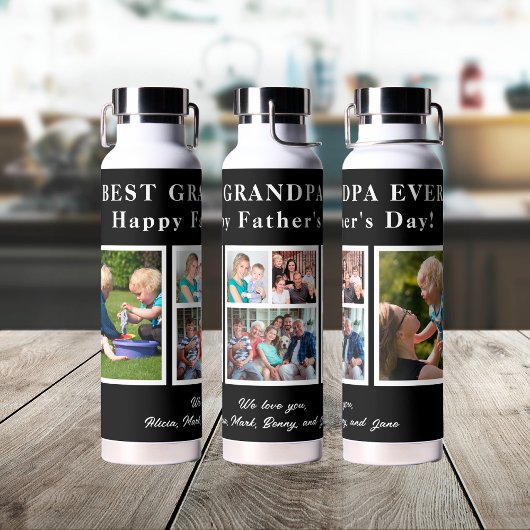 Beste opa moderne fotocollage typografie waterfles