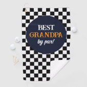 Beste opa moderne zwart-wit cheque golfhanddoek (Insitu)