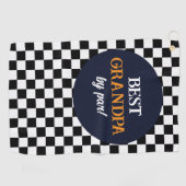 Beste opa moderne zwart-wit cheque golfhanddoek (Horizontaal)