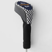 Beste opa moderne zwart-wit cheque golfheadcover (Schuin)