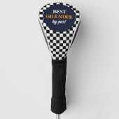 Beste opa moderne zwart-wit cheque golfheadcover (Voorkant)