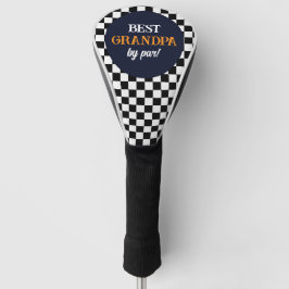 Beste opa moderne zwart-wit cheque golfheadcover