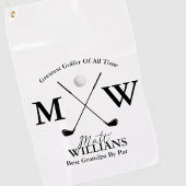 Beste opa naam monogram op wit golfhanddoek