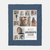 Beste Opa Ooit 10 Foto Collage Fleece Deken (Voorkant)