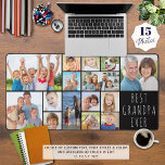 Beste opa ooit 15 fotocollage op maat bureaumat<br><div class="desc">Voor de BESTE OPA OOIT, creëer een foto bureau mat met behulp van deze eenvoudig te uploaden unieke foto collage sjabloon met 15 afbeeldingen van verschillende vormen en maten en een bewerkbare titel te vervangen door zijn grootvader bijnaam in uw keuze van tekst en achtergrond kleuren. Toon favoriete afbeeldingen van...</div>