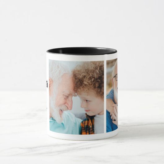 Beste opa ooit 2-foto collage & aangepaste bericht mok (Midden)