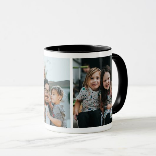 Beste opa ooit 2-foto collage & aangepaste bericht mok (Voorkant rechts)