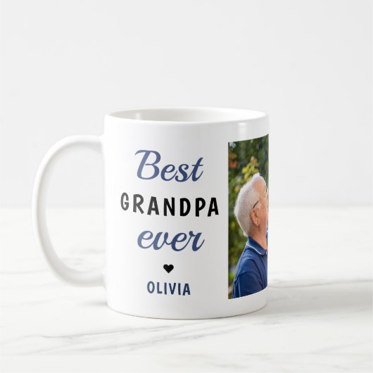 Beste Opa Ooit 2 Foto Collage Persoonlijk Koffiemok (Links)