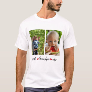 Beste opa ooit 2 foto op maat t-shirt