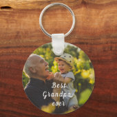 Beste opa ooit 2 foto script gepersonaliseerd  sleutelhanger (Achterkant)