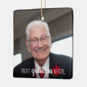 Beste opa, ooit 2-zijdig, 2-foto met kerstmis keramisch ornament (Links)