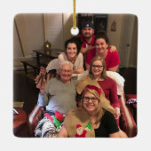 Beste opa, ooit 2-zijdig, 2-foto met kerstmis keramisch ornament (Achterkant)