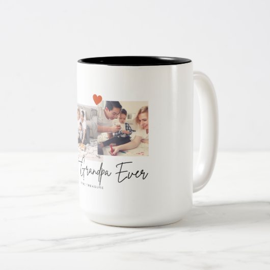 Beste opa ooit 2Photo Keepsake script wit mok (Voorkant rechts)
