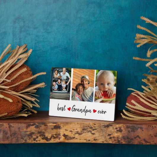 Beste opa, ooit 3 Foto aangepast Fotoplaat (Zijkant)