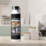 Beste Opa Ooit 3 Foto Zwart Waterfles<br><div class="desc">Geef de beste opa ooit een leuk cadeau met deze aangepaste 3 foto zwarte waterfles met drie foto's van zijn kleinkinderen en familie,  "Deze Drink behoort tot de beste opa ooit" in de hedendaagse witte typografie.</div>