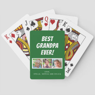 Beste opa ooit 3 foto's pokerkaarten