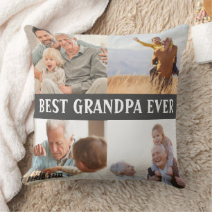 Beste opa ooit 4 Fotocollage Creëer Uw Ewn Kussen