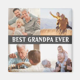 Beste opa ooit 4 Fotocollage Creëer Uw Ewn Magneet