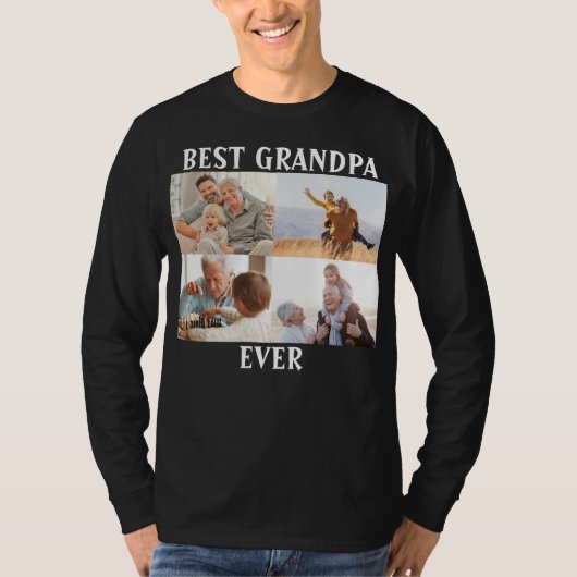 Beste opa ooit 4 Fotocollage Creëer Uw Ewn T-shirt (Voorkant)