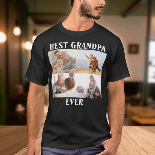 Beste opa ooit 4 Fotocollage Creëer Uw Ewn T-shirt