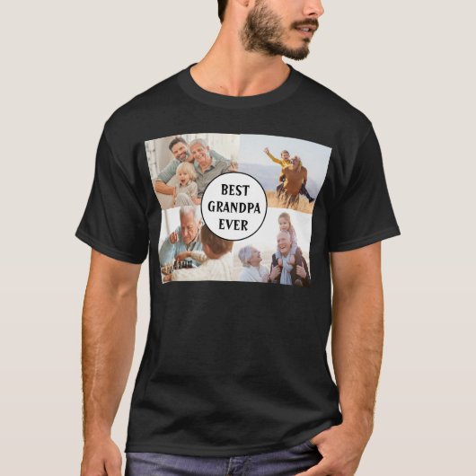 Beste opa ooit 4 Fotocollage Creëer Uw Ewn T-shirt (Voorkant)