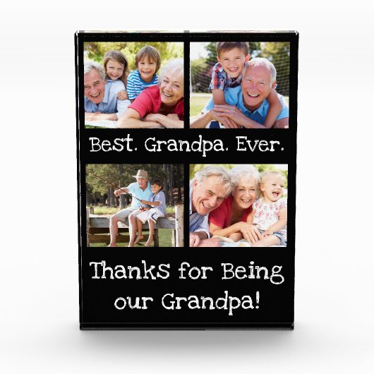 Beste opa ooit 4 Fotocollage Fun Keepslag Fotoblokken (Voorkant)