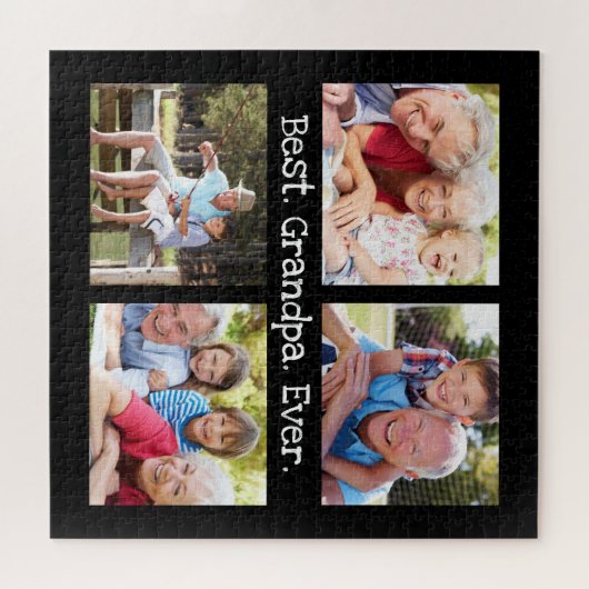 Beste opa ooit 4 Fotocollage Fun Keepslag Legpuzzel (Horizontaal)