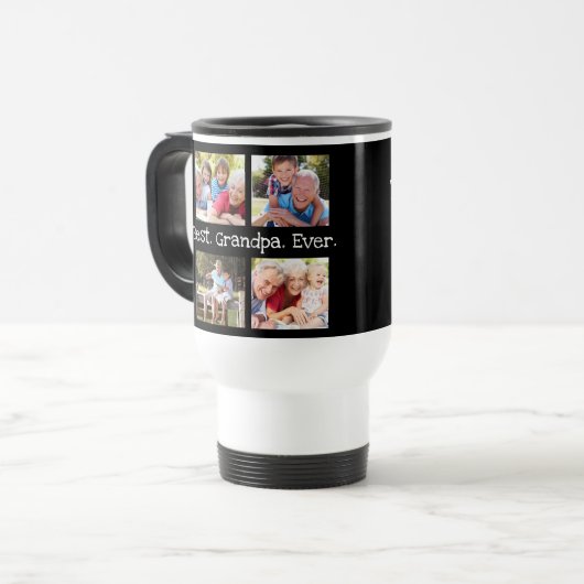 Beste opa ooit 4 Fotocollage Fun Keepslag Reisbeker (Voorkant links)