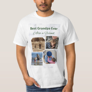 Beste opa ooit 4 fotocollage script tshirt