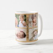 Beste opa, ooit 6 Foto Aangepast, Collage Rustiek Koffiemok (Voorkant rechts)