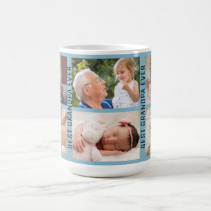 Beste opa ooit 6 Foto Aangepast oplage blauw Koffiemok