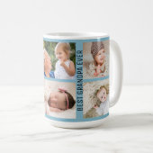 Beste opa ooit 6 Foto Aangepast oplage blauw Koffiemok (Voorkant rechts)