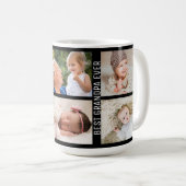 Beste opa ooit 6 Foto Aangepast zwart collage Koffiemok (Voorkant rechts)