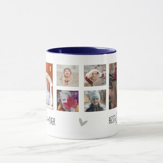 Beste Opa Ooit 6 Fotocollage Wit Mok (Midden)