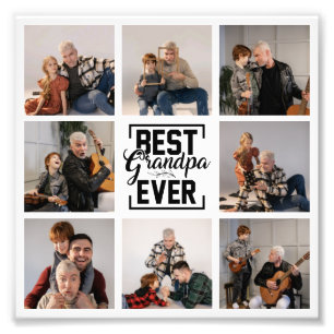 Beste opa ooit 8 foto collage afdrukken afdruk