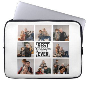 Beste Opa Ooit 8 Foto Collage Laptop Hoes
