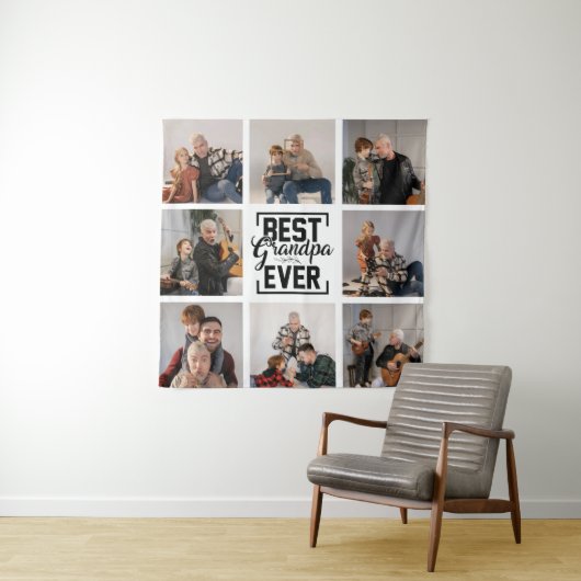 Beste Opa Ooit 8 Foto Collage Wandkleed (In situ)
