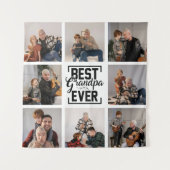 Beste Opa Ooit 8 Foto Collage Wandkleed (Voorkant)