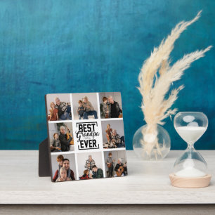 Beste opa ooit 8 Fotocollage Plaque Fotoplaat