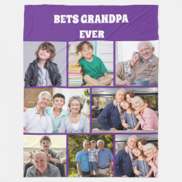 Beste opa ooit 8Foto Collage Chic paars Fleece Deken
