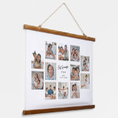 Beste Opa Ooit Aangepaste 12 Foto Collage Hangend Wandkleed (Gebogen)