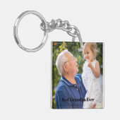Beste opa ooit aangepaste 2 foto dubbelzijdig sleutelhanger (Voorkant Links)