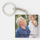 Beste opa ooit aangepaste 2 foto dubbelzijdig sleutelhanger (Voorkant)
