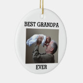 Beste opa ooit Aangepaste foto Maak je eigen Keramisch Ornament (Rechts)