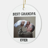 Beste opa ooit Aangepaste foto Maak je eigen Keramisch Ornament (Links)