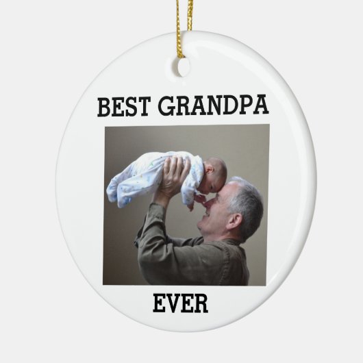 Beste opa ooit Aangepaste foto Maak je eigen Keramisch Ornament (Links)