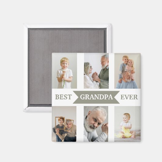 Beste Opa Ooit | Aangepaste Foto Magneet (Voorkant / Achterkant)